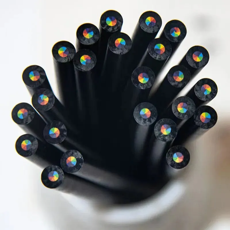 12 Piece Kawaii Rainbow Pencil Set 7 Colour Gradient Crayons