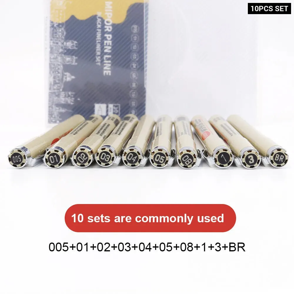 12 Piece Micron Ink Marker Set for Manga Sketching and Drawing