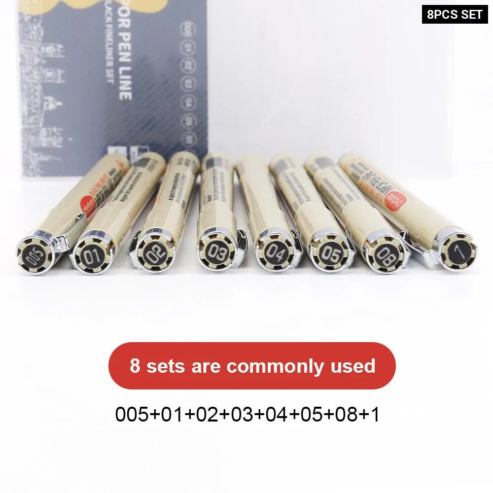 12 Piece Micron Ink Marker Set for Manga Sketching and Drawing