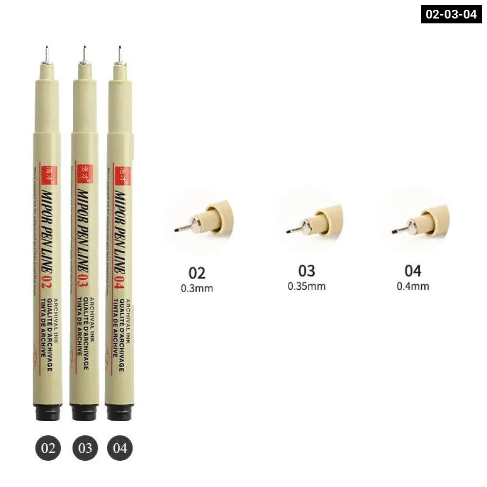 12 Piece Micron Ink Marker Set for Manga Sketching and Drawing