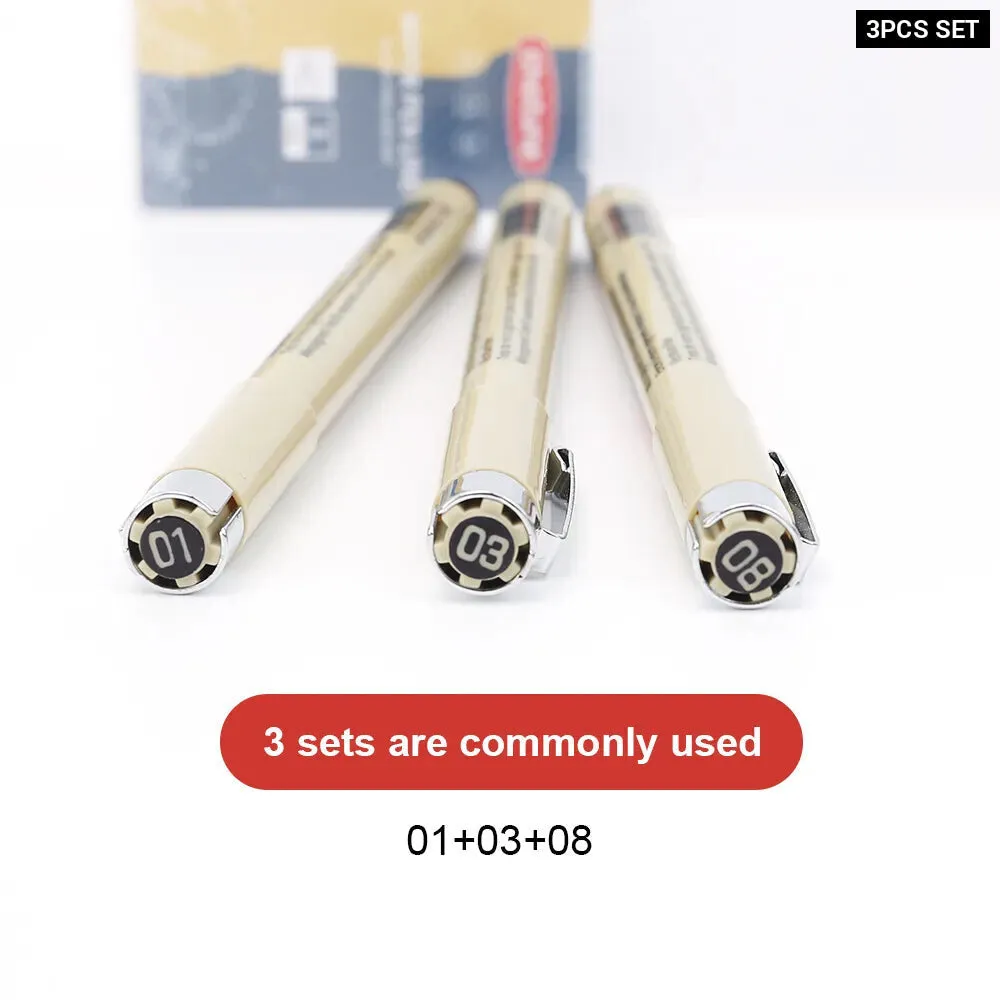 12 Piece Micron Ink Marker Set for Manga Sketching and Drawing