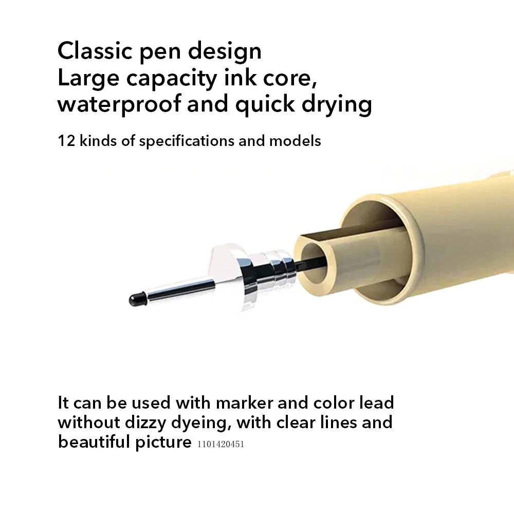 12 Piece Micron Ink Marker Set for Manga Sketching and Drawing