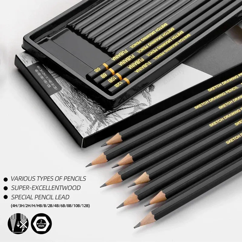 12 Piece Professional Sketching Pencil Set