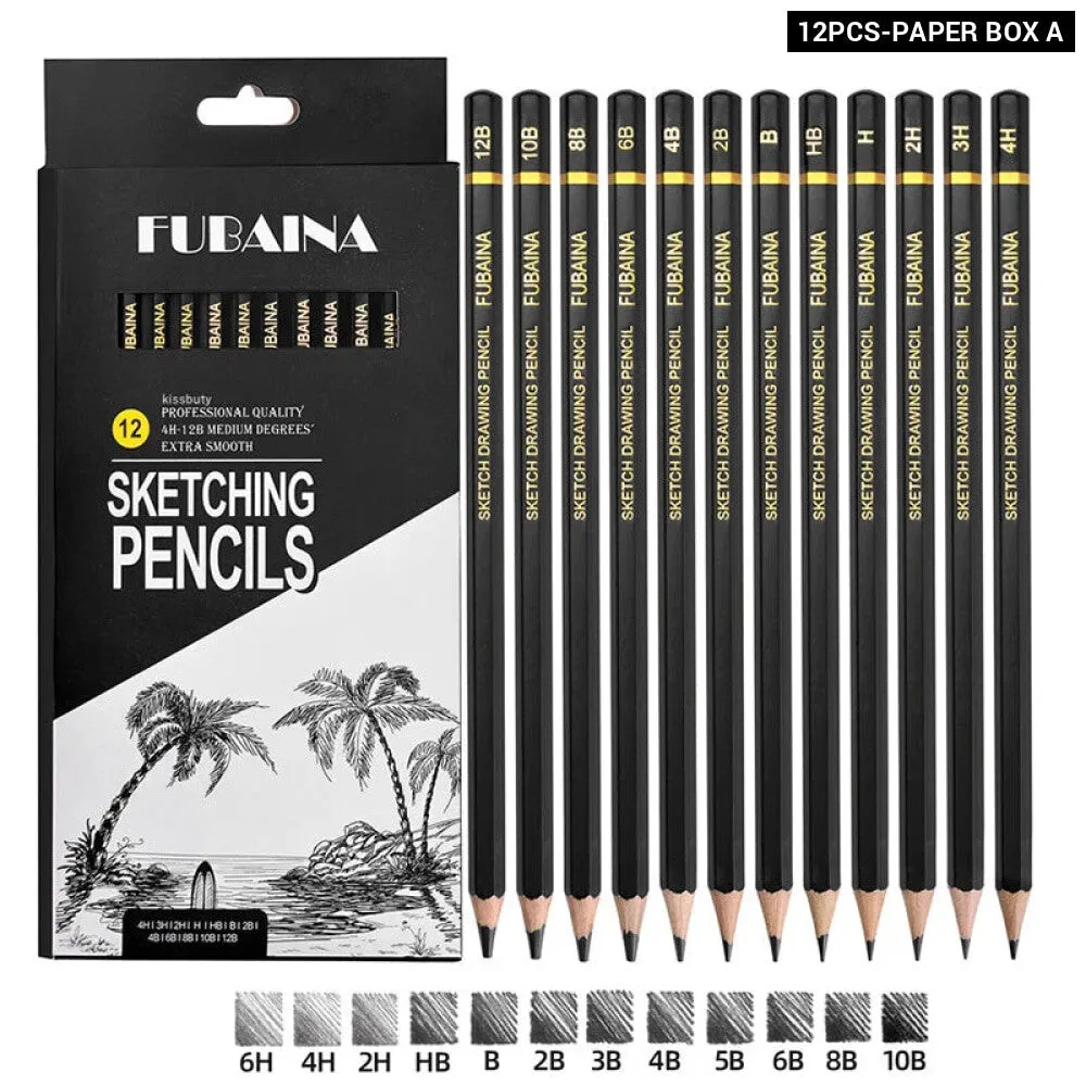 12 Piece Professional Sketching Pencil Set