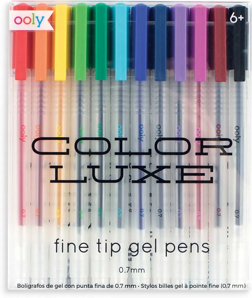 Color Luxe Fine Tip Gel Pens, set of 12