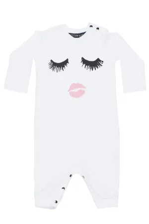 Eyelash Long Onesie White