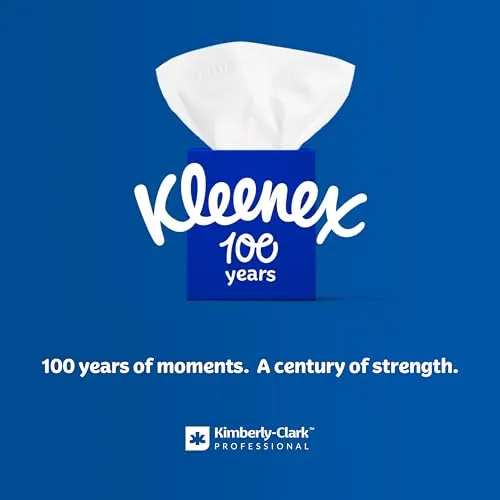 Kleenex Professional Facial Tissue, Bulk (21400), 2-Ply, White, Flat Boxed Format, Designed for Business (100 Tissues/Box, 36 Boxes, 3,600 Sheets/Case)