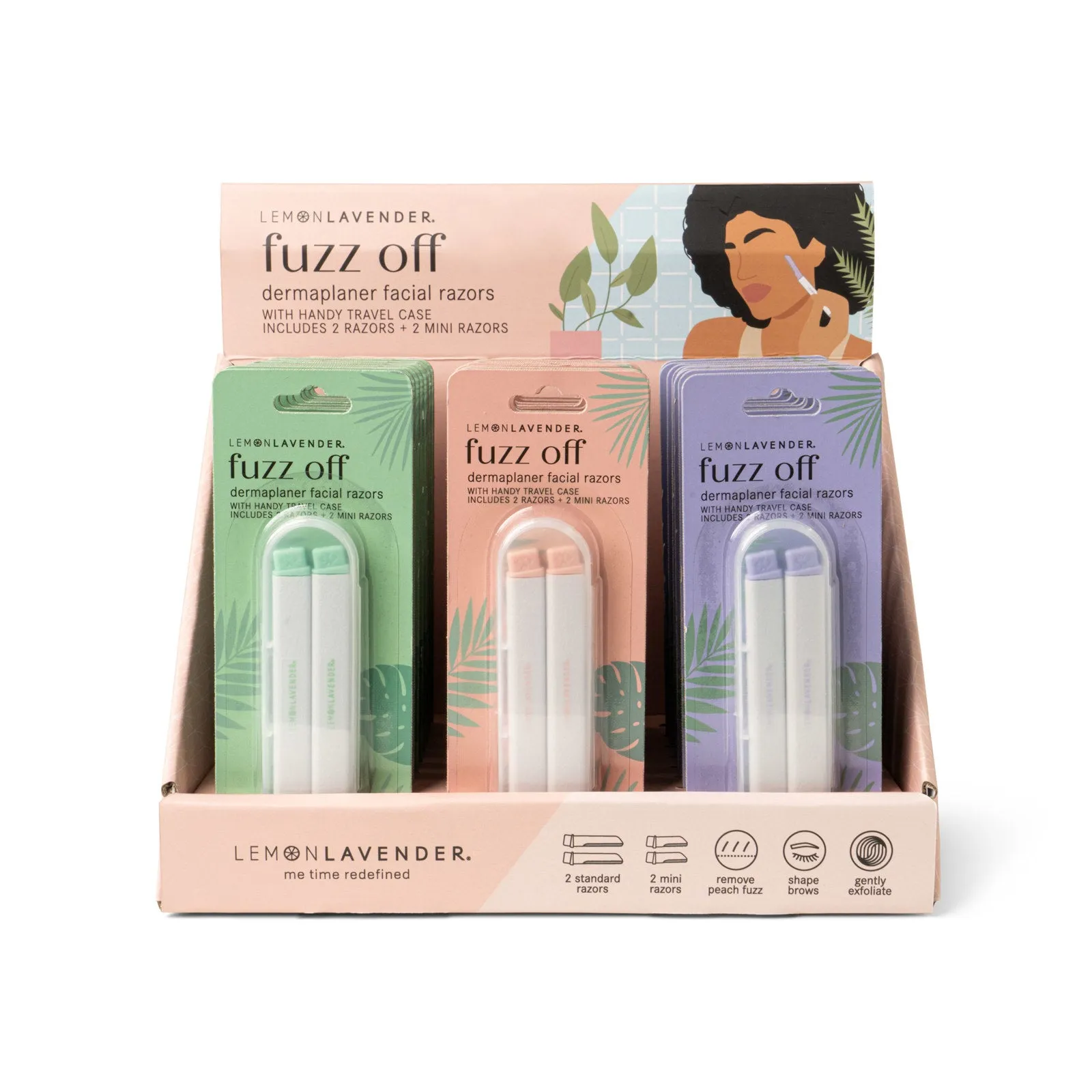 Lemon Lavender Fuzz Off Dermaplaner Facial Razors