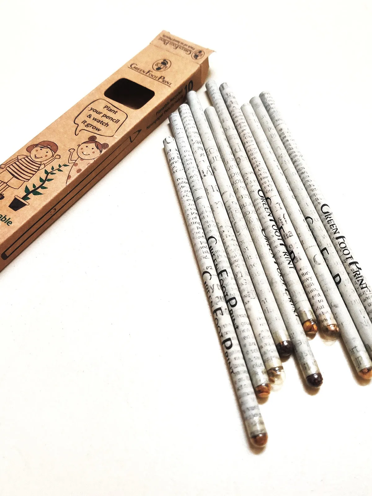 Plantable Recycled News Paper Seed Pencils Set Of 20
