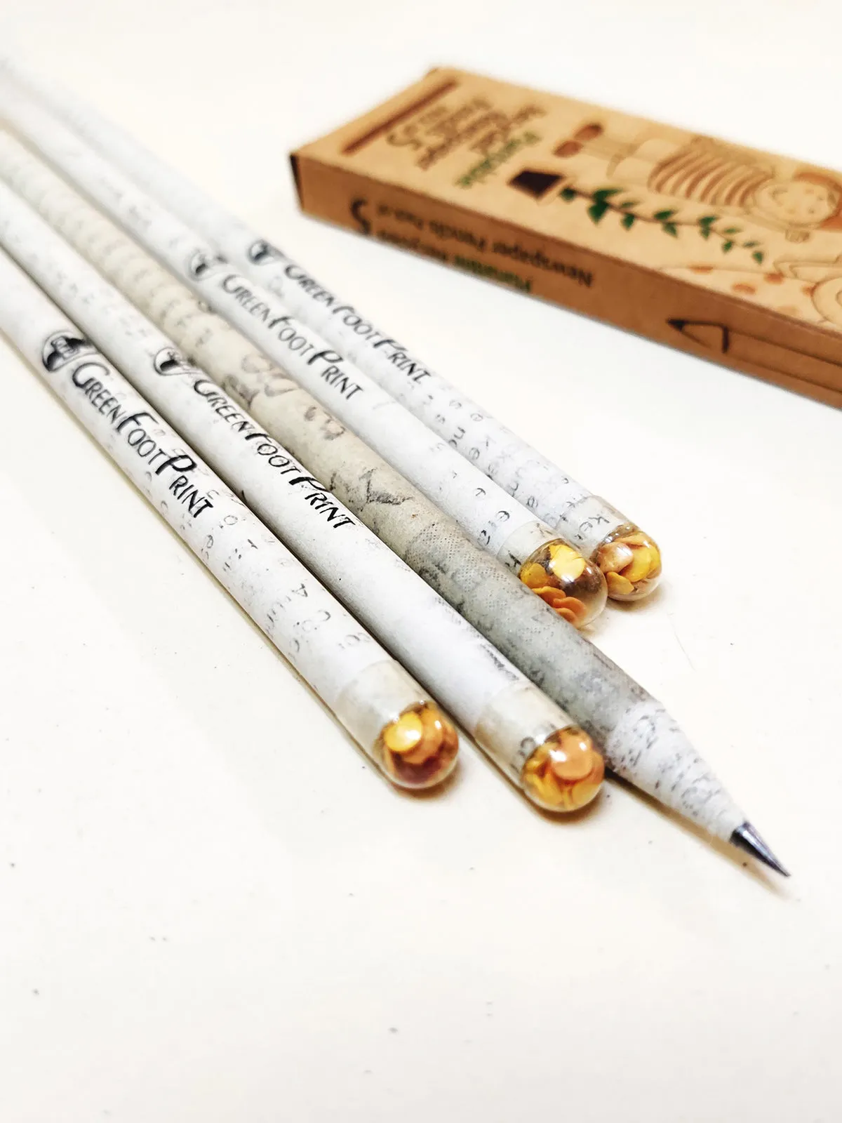 Plantable Recycled News Paper Seed Pencils Set Of 20
