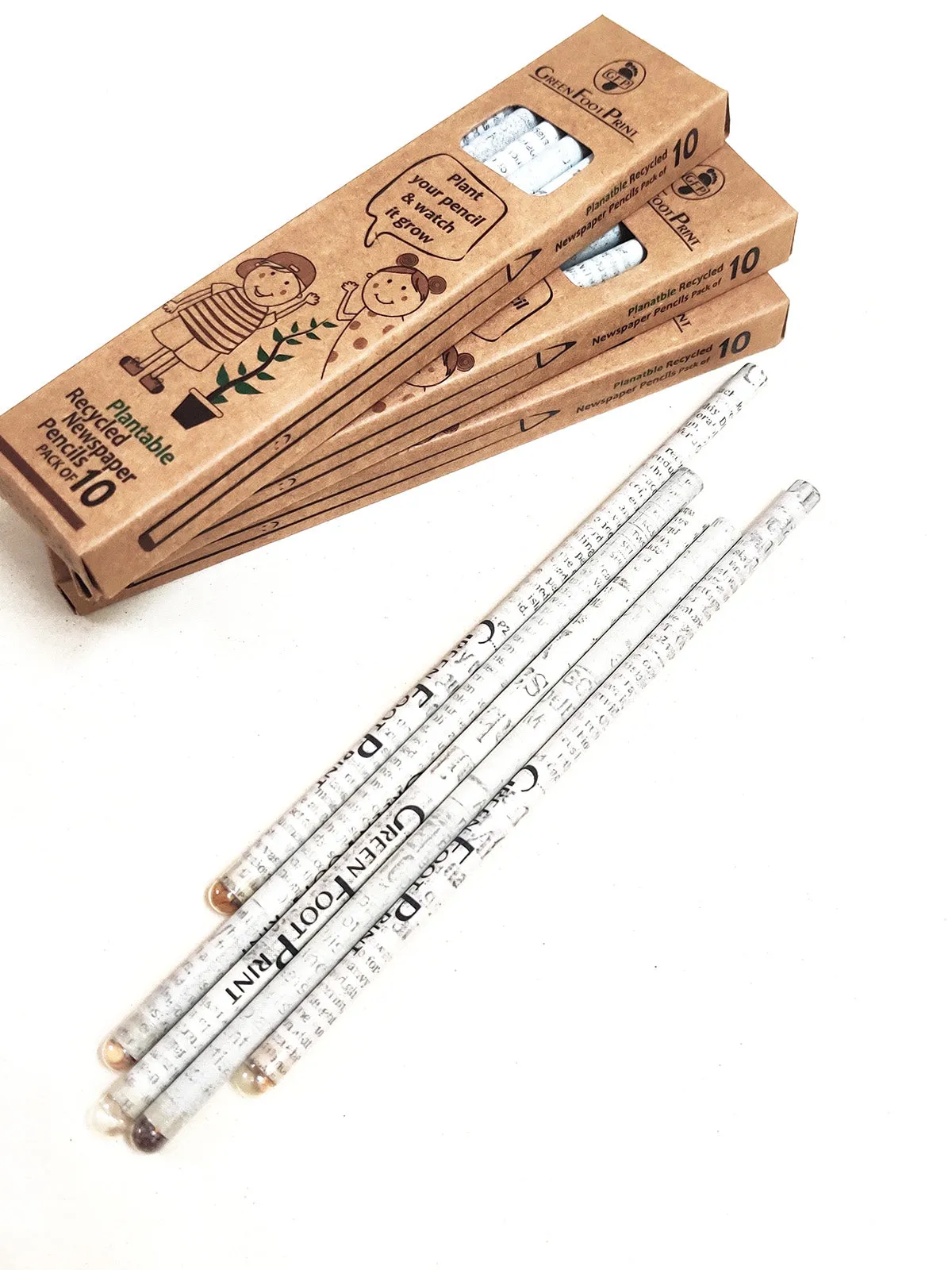Plantable Recycled News Paper Seed Pencils Set Of 20