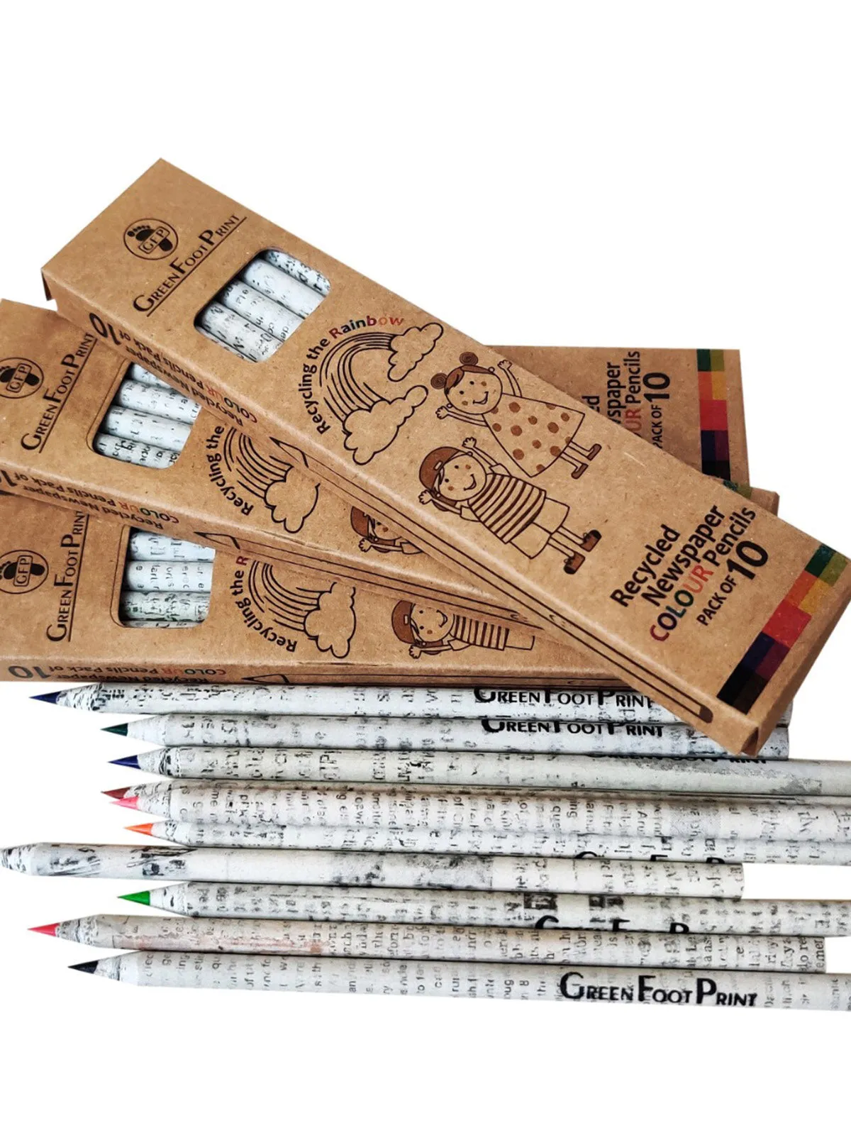 Recycled Newspaper Color Pencils - Pack Of 10*4