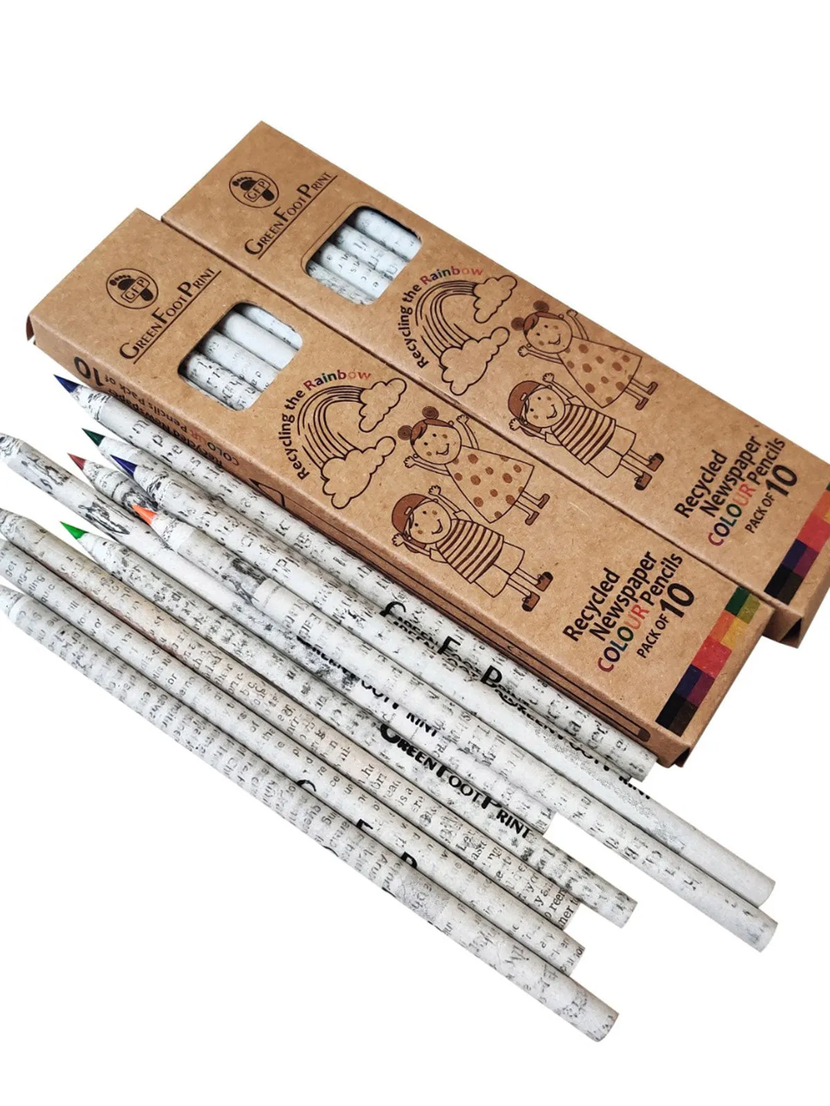 Recycled Newspaper Color Pencils-Pack Of 20