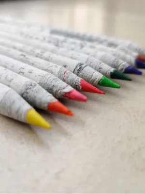 Recycled Newspaper Color Pencils-Pack Of 20