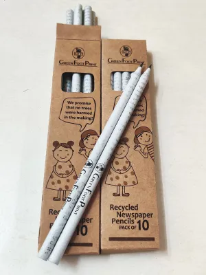 Recycled Newspaper Pencils - Pack Of 20